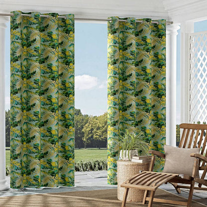 D1689 Leaves,Tropical & Botanical Valencia Aqua & Teal,Green Charlotte Fabrics