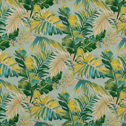 D1689 Leaves,Tropical & Botanical Valencia Aqua & Teal,Green Charlotte Fabrics
