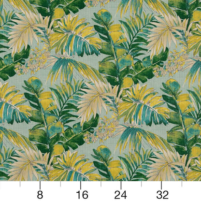 D1689 Leaves,Tropical & Botanical Valencia Aqua & Teal,Green Charlotte Fabrics