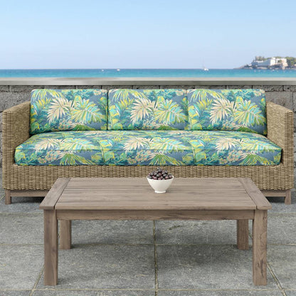D1690 Leaves,Tropical & Botanical Bon Aire Aqua & Teal,Blue Charlotte Fabrics