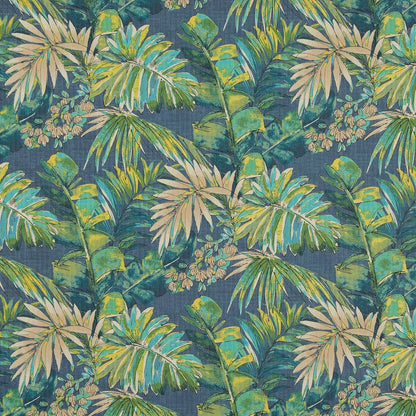 D1690 Leaves,Tropical & Botanical Bon Aire Aqua & Teal,Blue Charlotte Fabrics