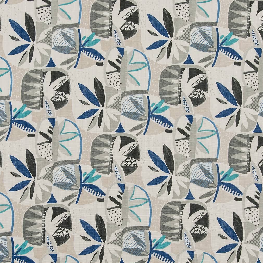 D1693 Abstract & Geometric Martinique Grey & Silver Charlotte Fabrics