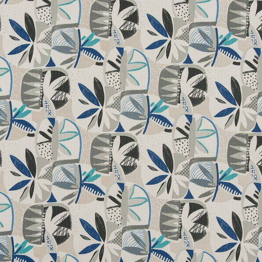 D1693 Abstract & Geometric Martinique Grey & Silver Charlotte Fabrics
