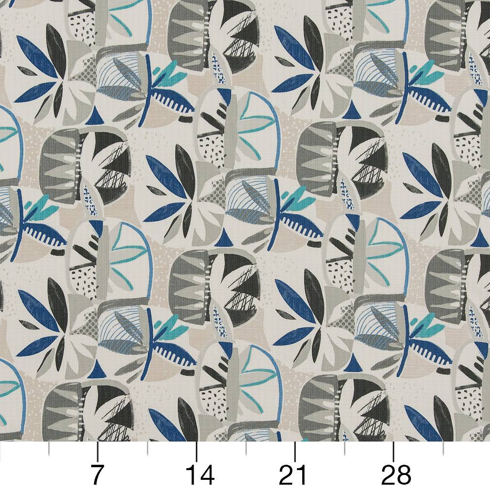 D1693 Abstract & Geometric Martinique Grey & Silver Charlotte Fabrics
