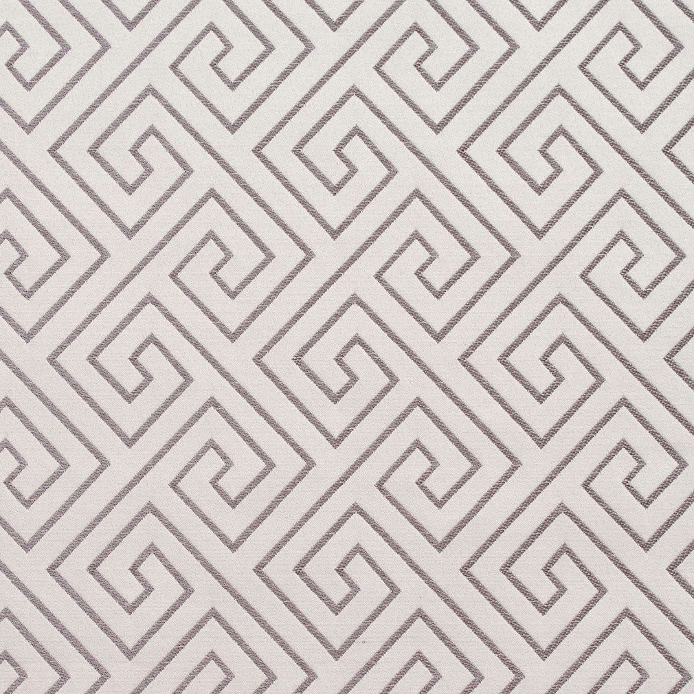 D170 Abstract & Geometric,Greek Key Moonstone Greek Key Grey & Silver,White & Ivory Charlotte Fabrics