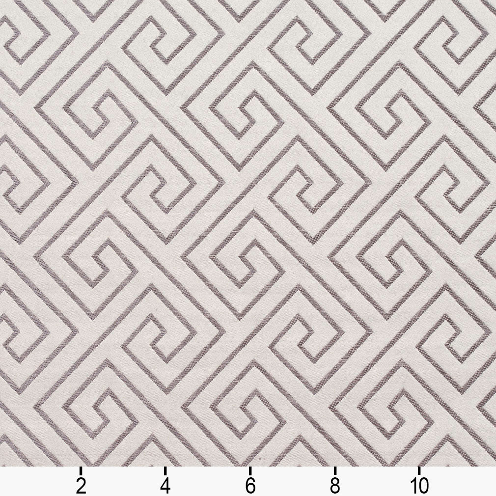 D170 Abstract & Geometric,Greek Key Moonstone Greek Key Grey & Silver,White & Ivory Charlotte Fabrics