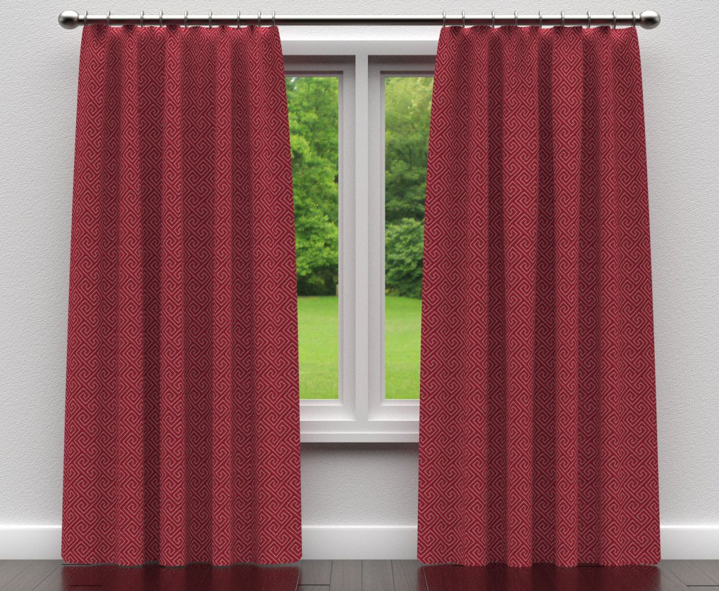 D172 Abstract & Geometric,Greek Key Merlot Greek Key Red & Burgundy Charlotte Fabrics