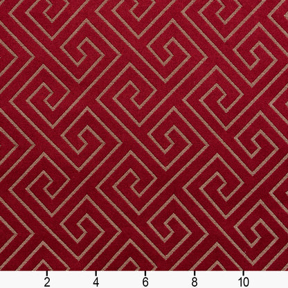 D172 Abstract & Geometric,Greek Key Merlot Greek Key Red & Burgundy Charlotte Fabrics