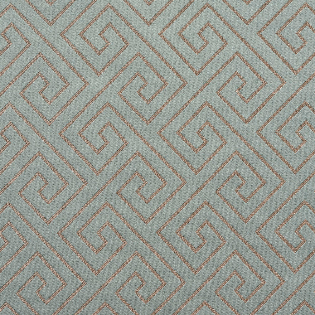 D174 Abstract & Geometric,Greek Key Seamist Greek Key Aqua & Teal Charlotte Fabrics