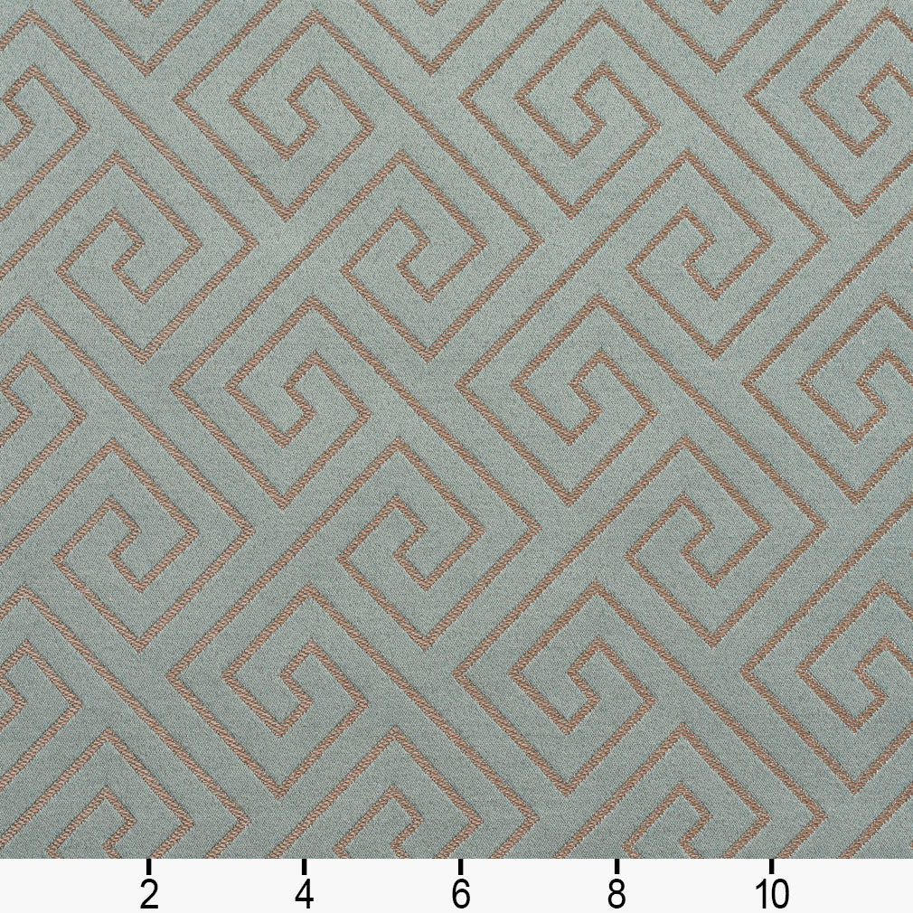 D174 Abstract & Geometric,Greek Key Seamist Greek Key Aqua & Teal Charlotte Fabrics