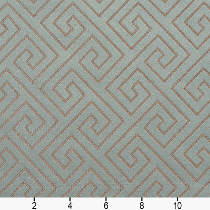 D174 Abstract & Geometric,Greek Key Seamist Greek Key Aqua & Teal Charlotte Fabrics