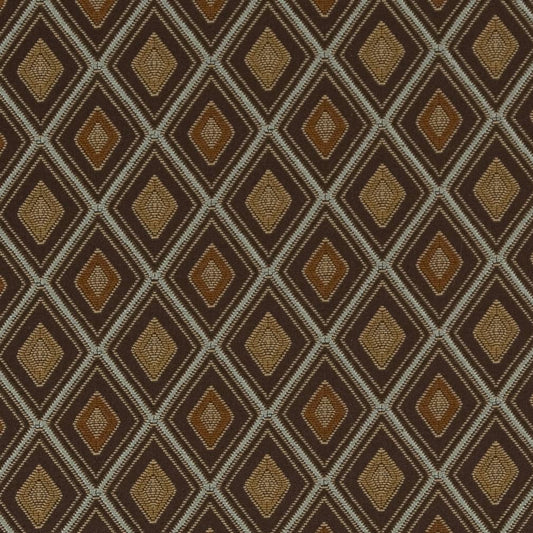 D1802 Diamonds,Small Scale Walnut Margot Brown Charlotte Fabrics