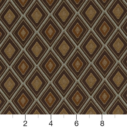 D1802 Diamonds,Small Scale Walnut Margot Brown Charlotte Fabrics