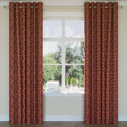 D1808 Leaves Currant Nicolette Red & Burgundy Charlotte Fabrics