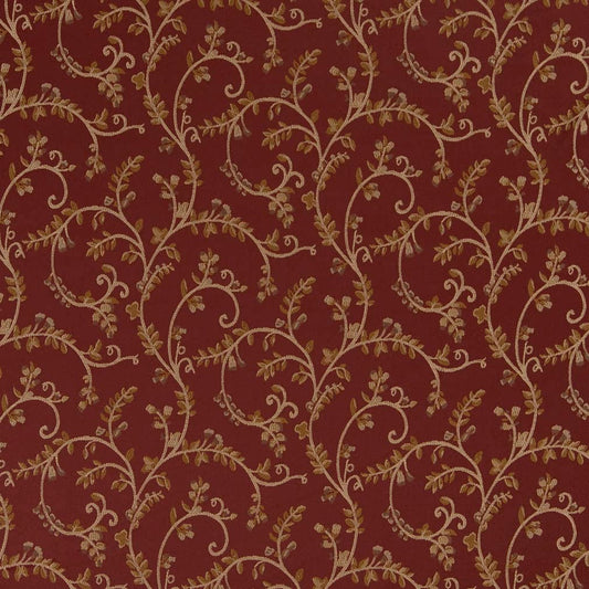 D1808 Leaves Currant Nicolette Red & Burgundy Charlotte Fabrics