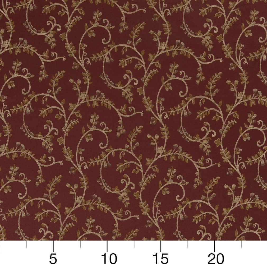 D1808 Leaves Currant Nicolette Red & Burgundy Charlotte Fabrics