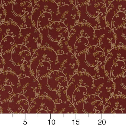D1808 Leaves Currant Nicolette Red & Burgundy Charlotte Fabrics
