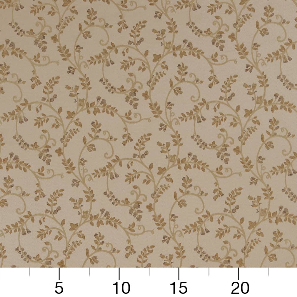 D1809 Leaves Champagne Nicolette Beige & Taupe Charlotte Fabrics
