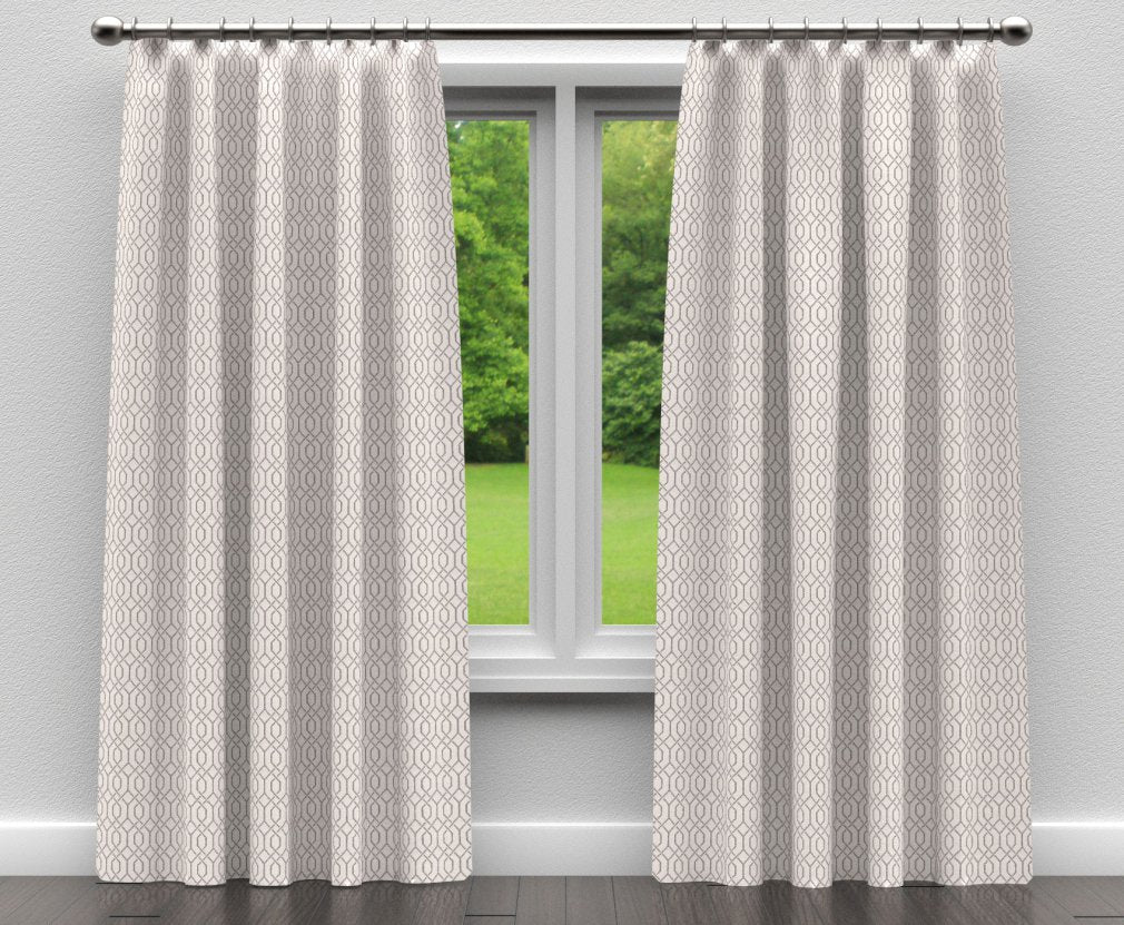 D180 Abstract & Geometric Moonstone Lattice Grey & Silver,White & Ivory Charlotte Fabrics
