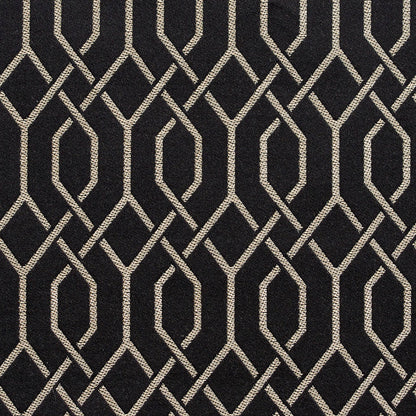 D181 Abstract & Geometric Ebony Lattice Black Charlotte Fabrics