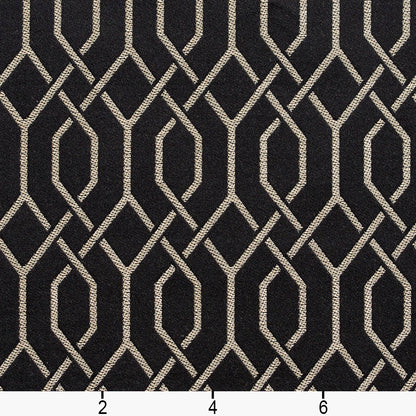 D181 Abstract & Geometric Ebony Lattice Black Charlotte Fabrics