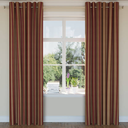 D1827 Stripe Currant Zoe Red & Burgundy Charlotte Fabrics