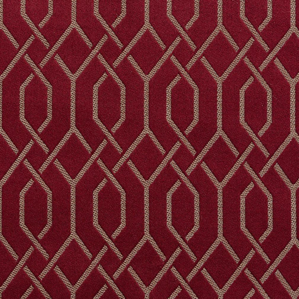 D182 Abstract & Geometric Merlot Lattice Red & Burgundy Charlotte Fabrics