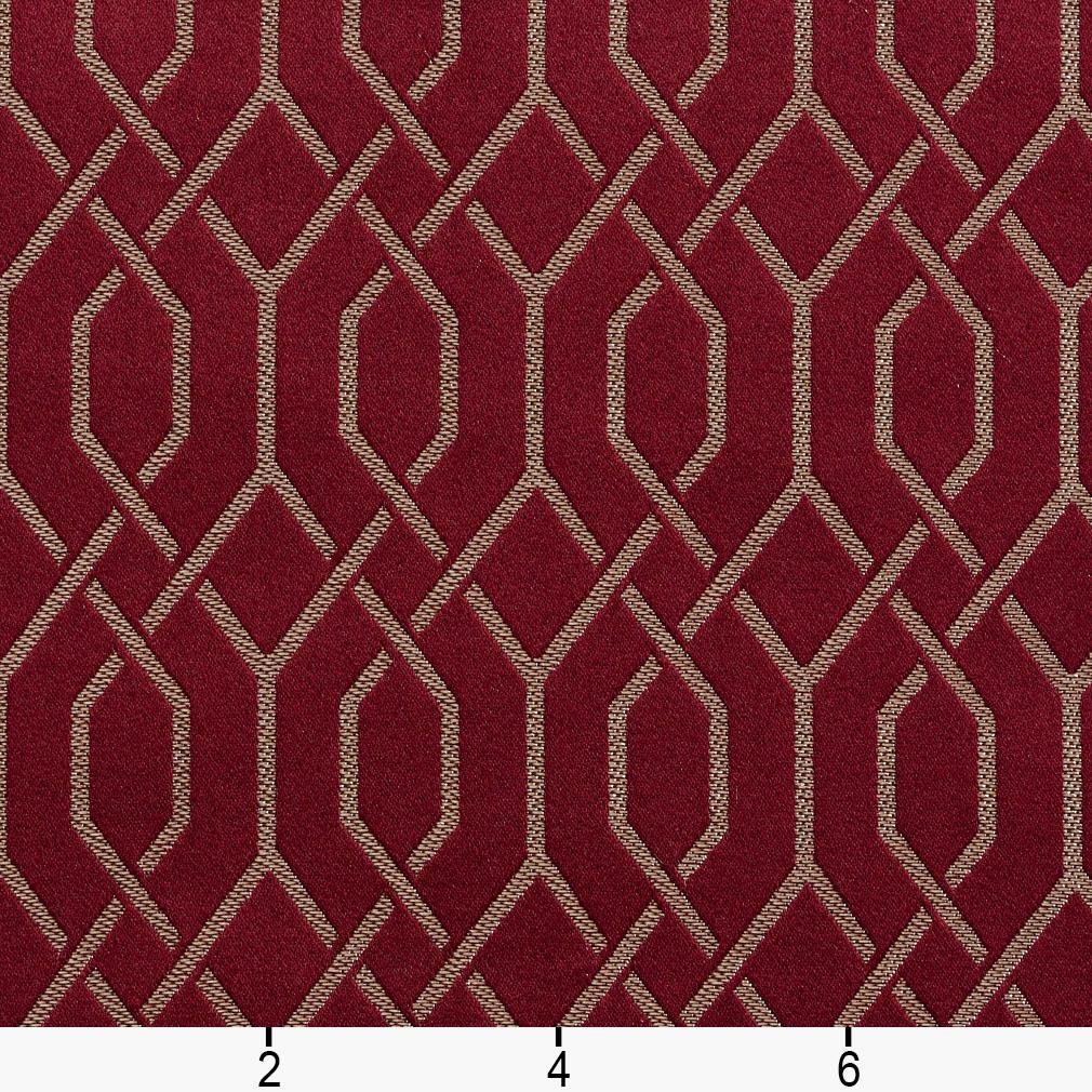 D182 Abstract & Geometric Merlot Lattice Red & Burgundy Charlotte Fabrics