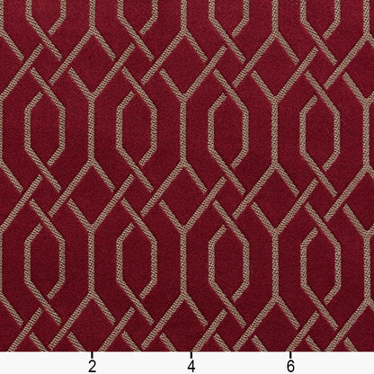 D182 Abstract & Geometric Merlot Lattice Red & Burgundy Charlotte Fabrics