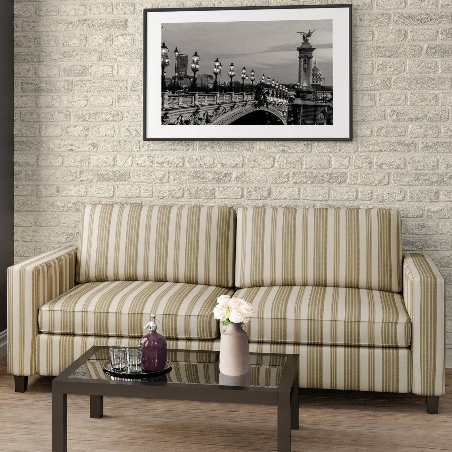 D1830 Stripe Prairie Zoe Green Charlotte Fabrics