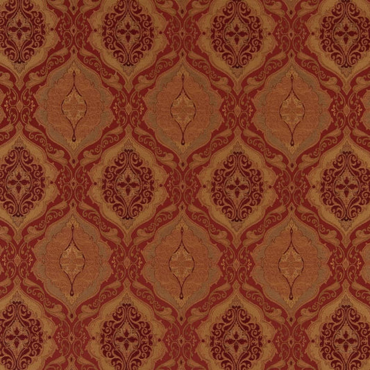 D1832 Damask Sienna Antoinette Red & Burgundy Charlotte Fabrics