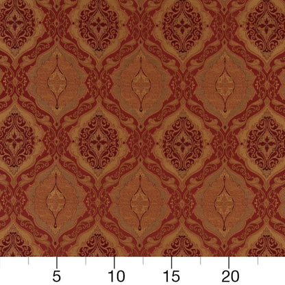 D1832 Damask Sienna Antoinette Red & Burgundy Charlotte Fabrics
