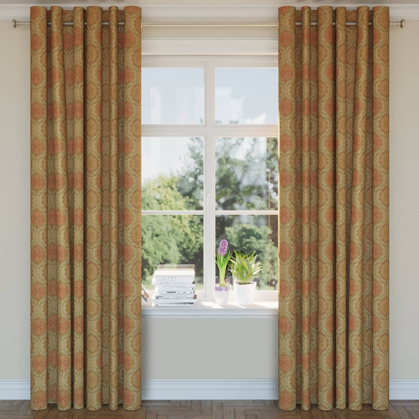 D1833 Damask Meadow Antoinette Green Charlotte Fabrics