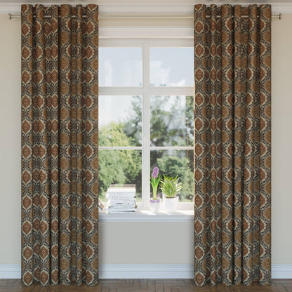 D1834 Damask Walnut Antoinette Brown Charlotte Fabrics
