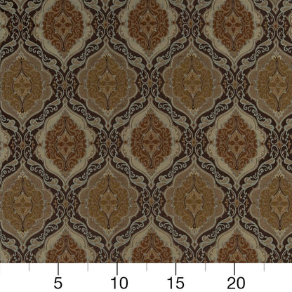 D1834 Damask Walnut Antoinette Brown Charlotte Fabrics
