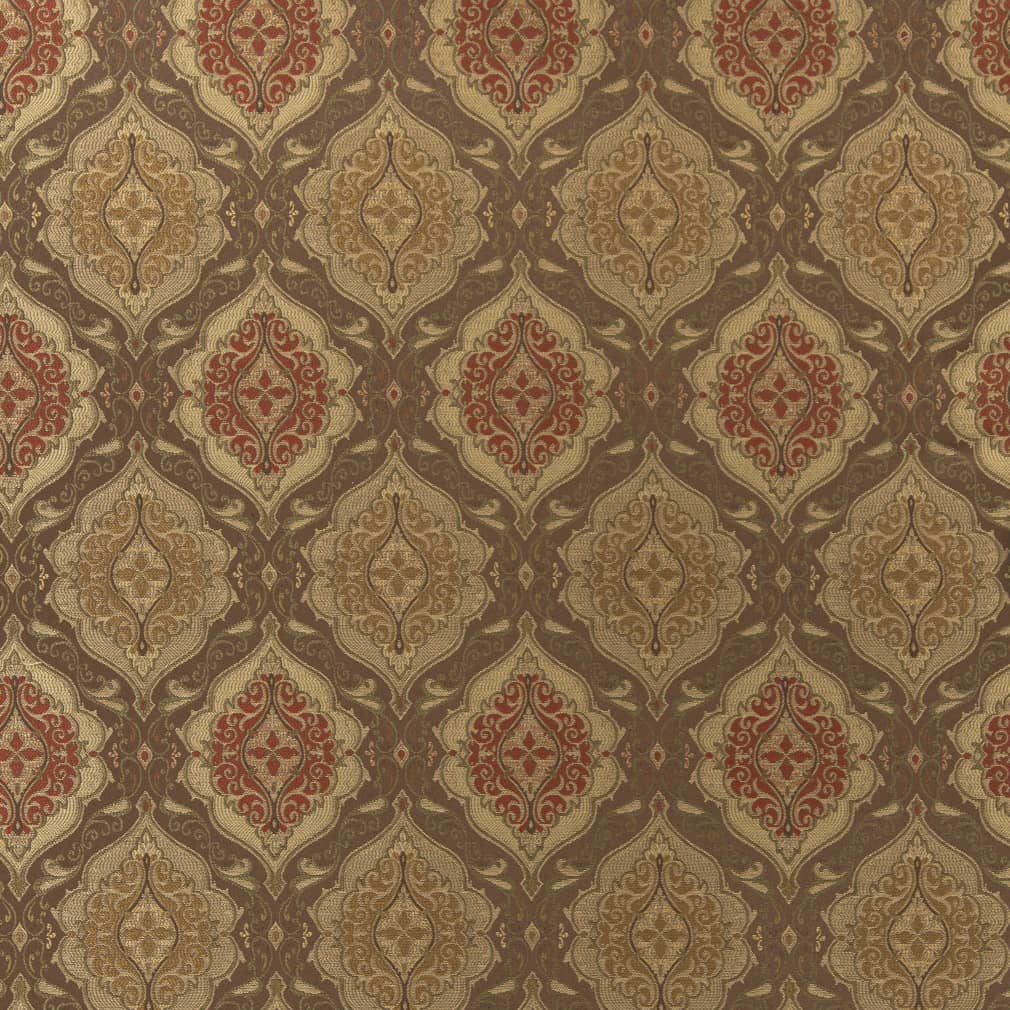 D1835 Damask Woodland Antoinette Brown Charlotte Fabrics