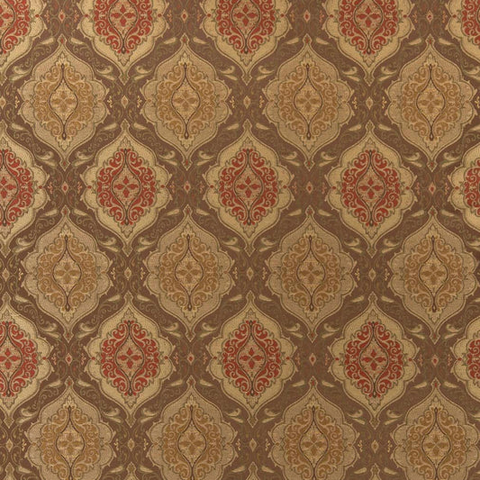 D1835 Damask Woodland Antoinette Brown Charlotte Fabrics