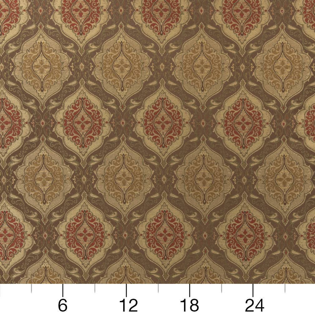 D1835 Damask Woodland Antoinette Brown Charlotte Fabrics