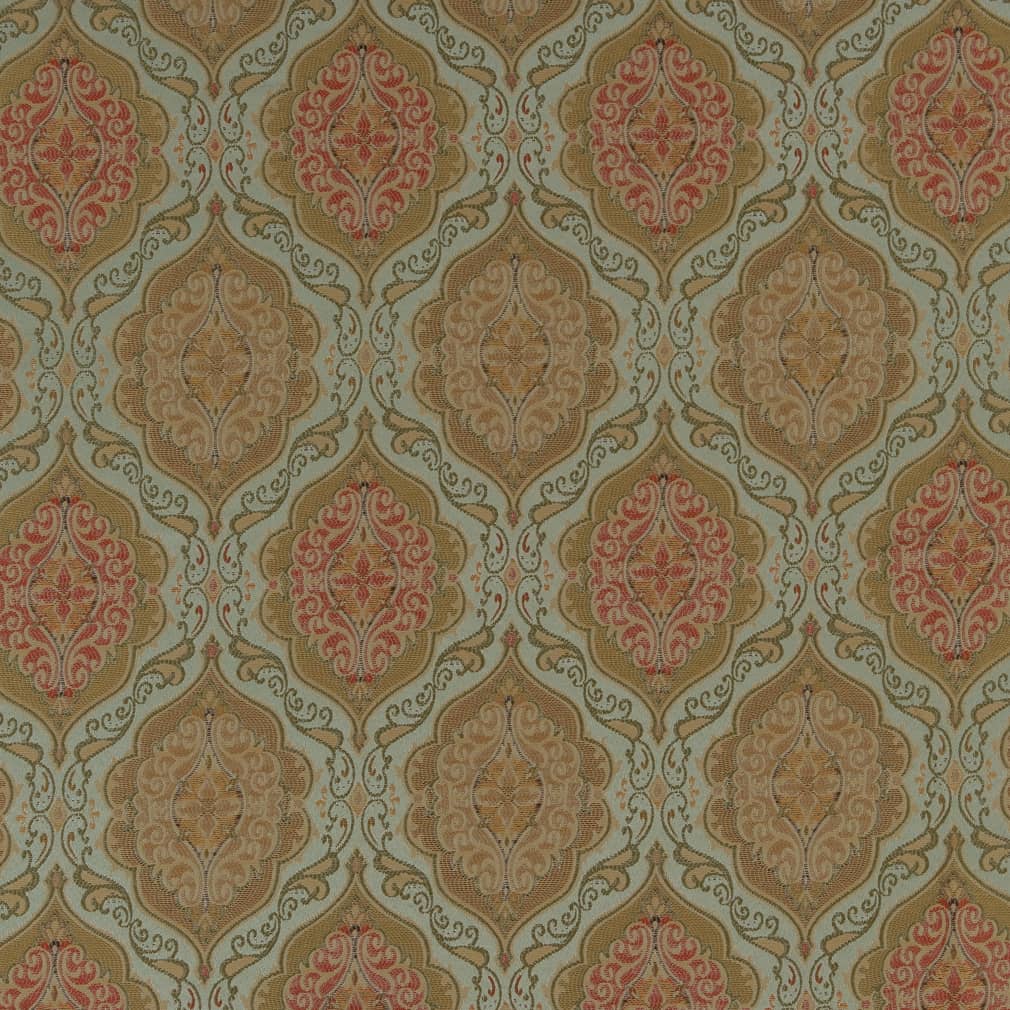 D1837 Damask Spring Antoinette Aqua & Teal Charlotte Fabrics
