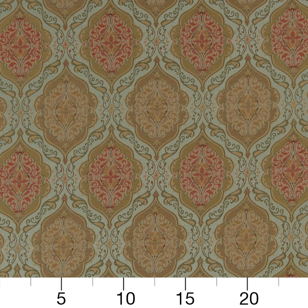 D1837 Damask Spring Antoinette Aqua & Teal Charlotte Fabrics
