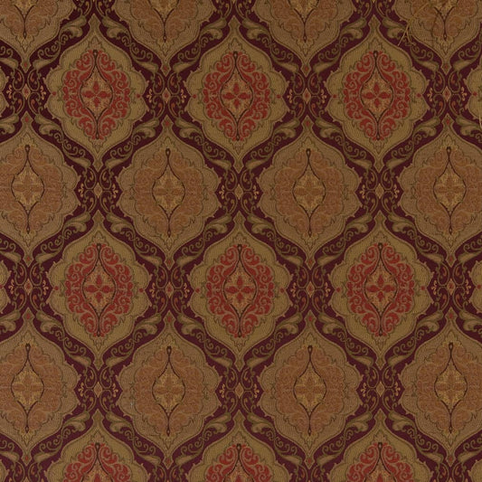 D1838 Damask Aubergine Antoinette Purple Charlotte Fabrics