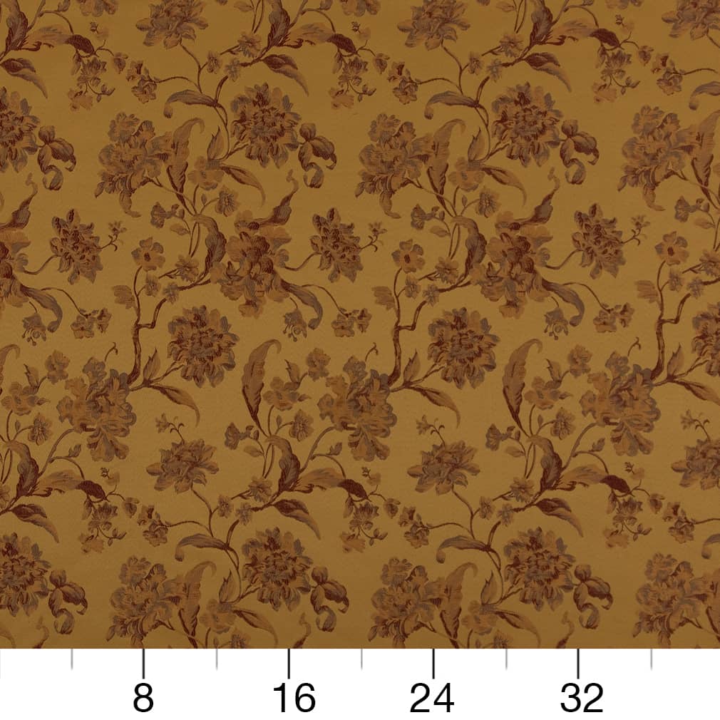 D1839 Floral Antique Cecile Gold & Yellow Charlotte Fabrics