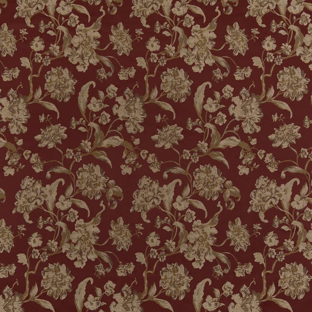 D1840 Floral Currant Cecile Red & Burgundy Charlotte Fabrics