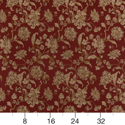 D1840 Floral Currant Cecile Red & Burgundy Charlotte Fabrics