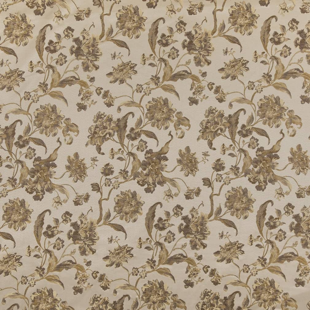 D1841 Floral Champagne Cecile Beige & Taupe,Gold & Yellow Charlotte Fabrics