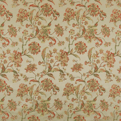 D1842 Floral Garden Cecile Coral & Peach Charlotte Fabrics