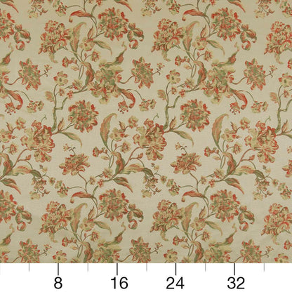 D1842 Floral Garden Cecile Coral & Peach Charlotte Fabrics