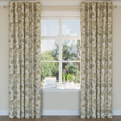 D1843 Floral Prairie Cecile Beige & Taupe,Green Charlotte Fabrics