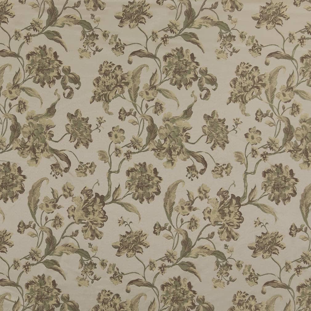 D1843 Floral Prairie Cecile Beige & Taupe,Green Charlotte Fabrics