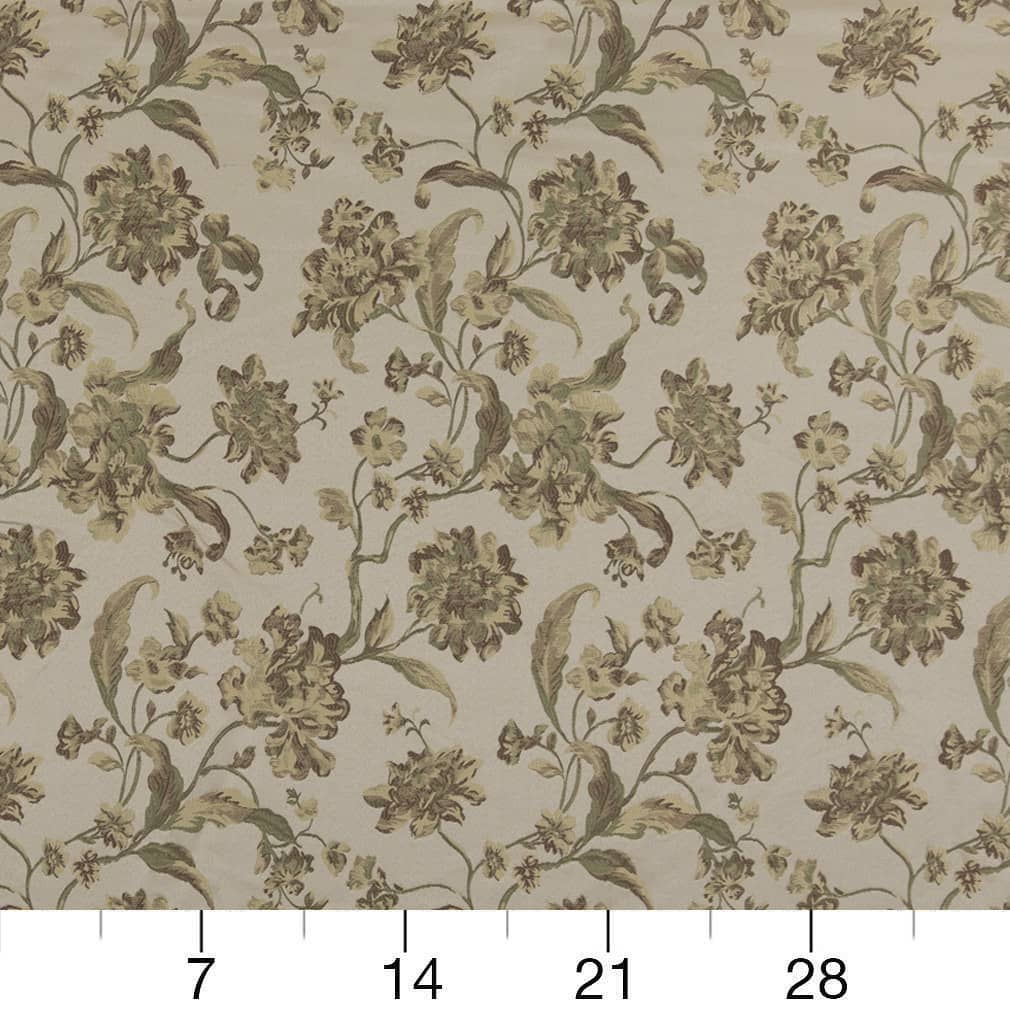 D1843 Floral Prairie Cecile Beige & Taupe,Green Charlotte Fabrics